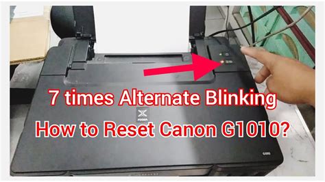 Canon printer blinking 5 times.  How to Reset Canon G1010 Series / Alternate Bl...