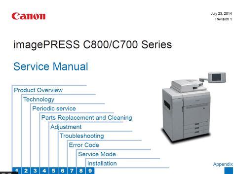 Canon printers copiers service manuals collection. - Sous le régne de la licorne et du lion.