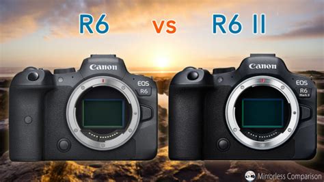 Canon r6 vs r6 mark ii. Canon EOS R6 Mark II is more versatile than Canon EOS R50 (94 a 80). The handling of Canon EOS R50 (69) is more effective than that of Canon EOS R6 Mark II (64). But, as you may know, the technical performance is meaningless if applied to the wrong context. This is the reason why the iCamRank "weights" differently the camera technical features ... 