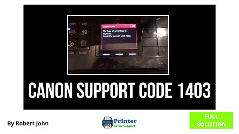 Canon support code 1403 fix.  Note To cancel printing, press the printer's St...