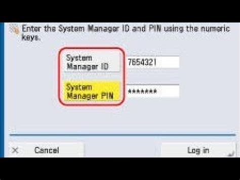 Canon system manager id and pin default.  If the System Manager ID has already been set...