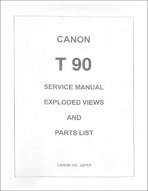 Canon t90 t 90 camera service manual parts user 3 manuals 1. - Ryobi trimmer oem zama carburetor manual.