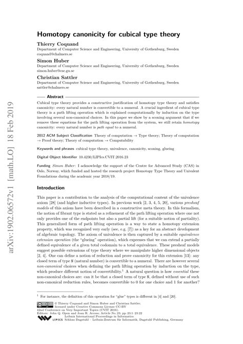 Canonicity For Cubical Type Theory Springerlink