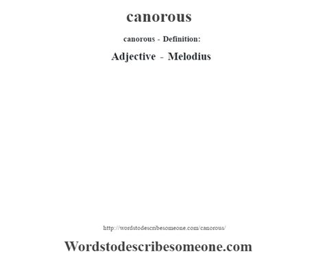 Canorous Definition & Meaning Dictionary.com