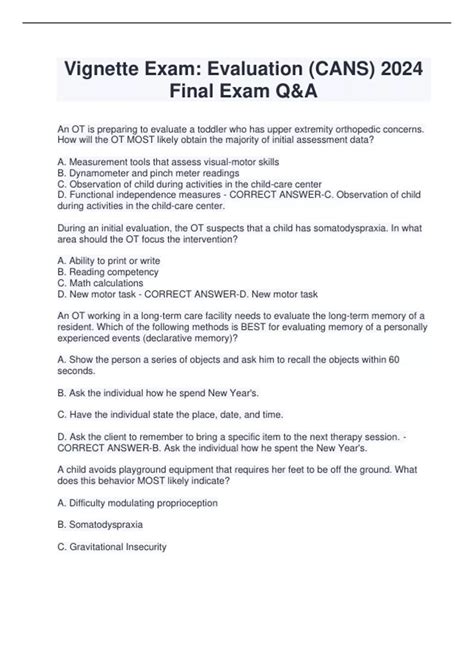 Cans exam study guide.  This guide includes realistic vignette scenarios, scoring practice e...