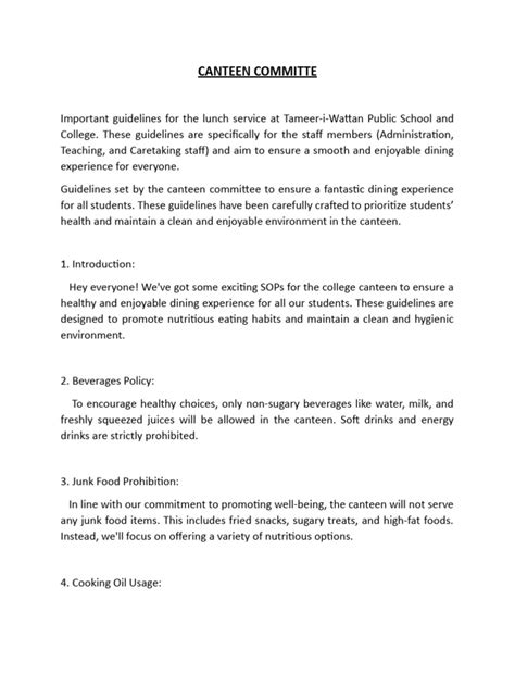 Canteen committee ppt. .  ...