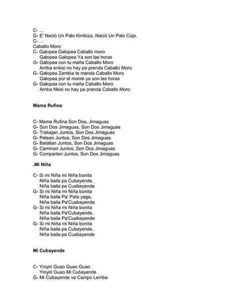 Canto a zarabanda letra.  As&iacute; que En nuestra Regla casi todo se hace con Mambo; hay u...