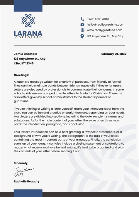 Canva Letter Template