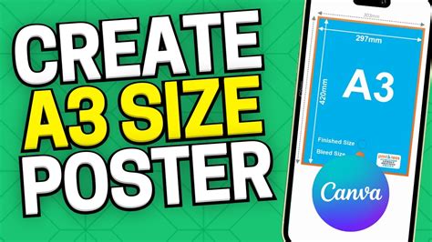 Canva a3.  Tutorial video shows how to make A3 size poster in Canva.  Wh...