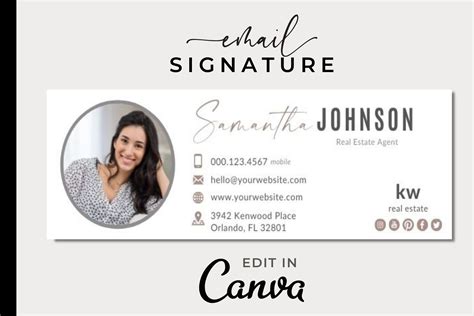 Canva email signature. Start with an email signature template on Canva, then edit it freely. Check out the templates gallery for email signatures that catch the eye. Filter your search by color, style, theme, and more. Find the best corporate email signature templates with sleek and polished designs to match your profession. Working in the creative industry? 