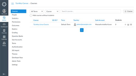 Canvas Login page TurnKey GNU/Linux