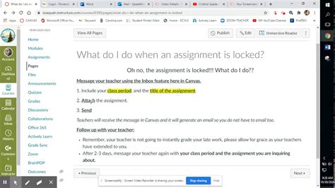 Canvas assignment unlocker.  I have locked assignments to prevent students ...