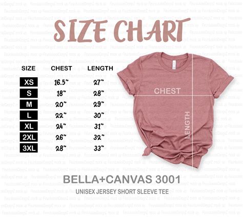 Oct 10, 2022 · Bella Canvas 3001 Size Chart. The most popular Bella Canvas t-shirt is the Bella Canvas 3001. This is the most popular brand on Etsy, and it’s been the biggest seller in my Shopify and Etsy stores since 2020. The one thing about Bella Canvas 3001 tees is they are longer than most t-shirts I’ve bought or sold. . 