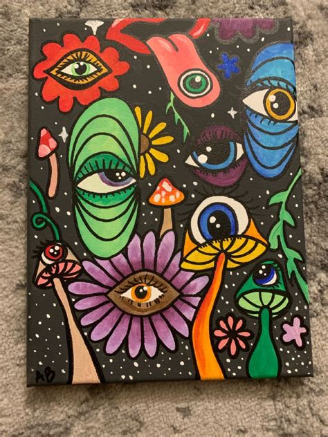 Visit. From. instagram.com. trippy mushroom painting🍄. trippy colorful mushroom painting with acrylic on 12”x12” canvas. instagram: @laurenbeauvais.art #trippy #trippypainting #trippyart #art #tiktok #acrylicpainting #mushrooms #shrooms #colorful #hippie #psychedelic. lauren beauvais. 19 followers. Simple Canvas Paintings. . 