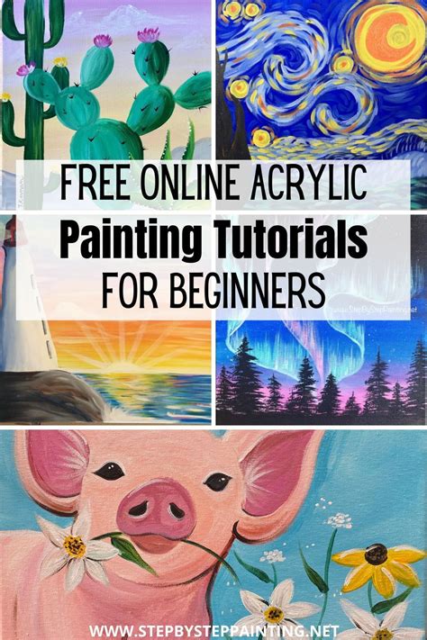 Canvas painting ideas for beginners.  Online acrylic painting tutorials ...