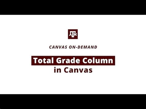 Canvas total grade column missing.  It is possible to weight the total grade by ...
