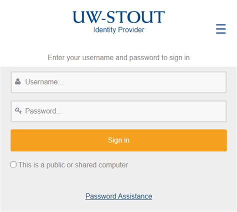 Identity Provider. ×. UW-Stout HomePage StoutCloud Common Logins Technology HelpDesk. 