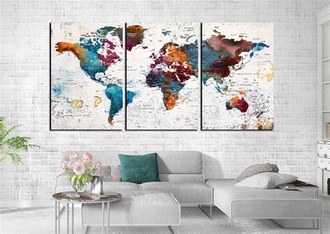 Canvas world. Large and colourful world map canvas. If you want a clearer view, it is always a good idea to go for an extra-large world map canvas.Regardless if it's a vintage world map canvas, a colourful one or a photo realistic image of the planet Earth, your children will undoubtedly benefit from such wall decor unleashing their imagination and … 