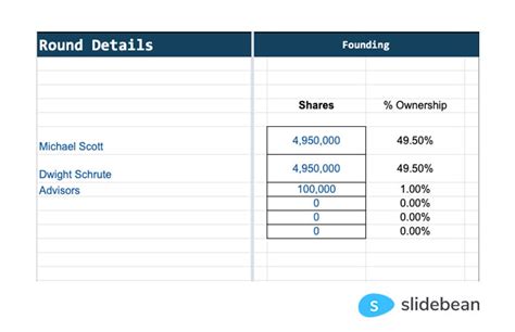 Cap Table Template for Startups Download Free Slidebean