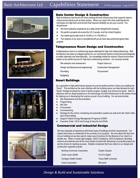 Capabilities Statement Batir Architecture