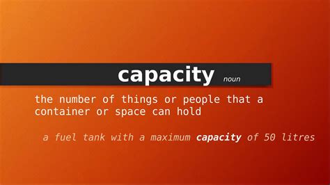 Capacity meaning