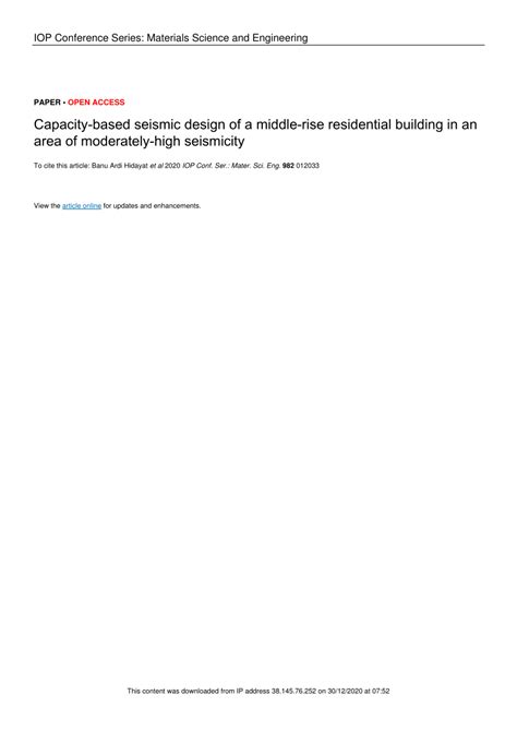 Capacity-based seismic design of a middle-rise residential …