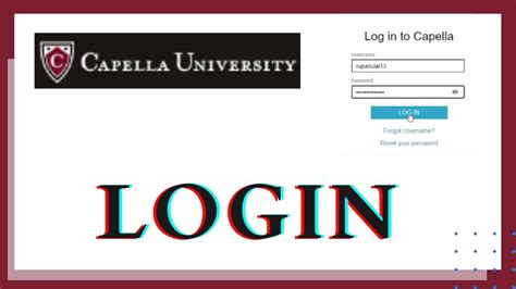 Capella University. Log in to Capella. Username Password Forgot Username? Reset your password. Trouble logging in? Call us if you're experiencing problems logging in .... 