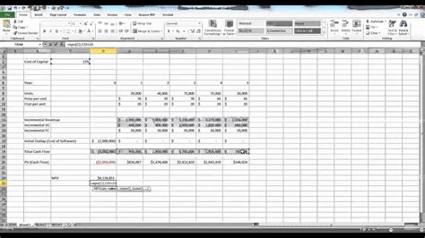 Capital Budgeting in Excel Example YouTube