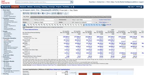 Capital IQ Fundamentals