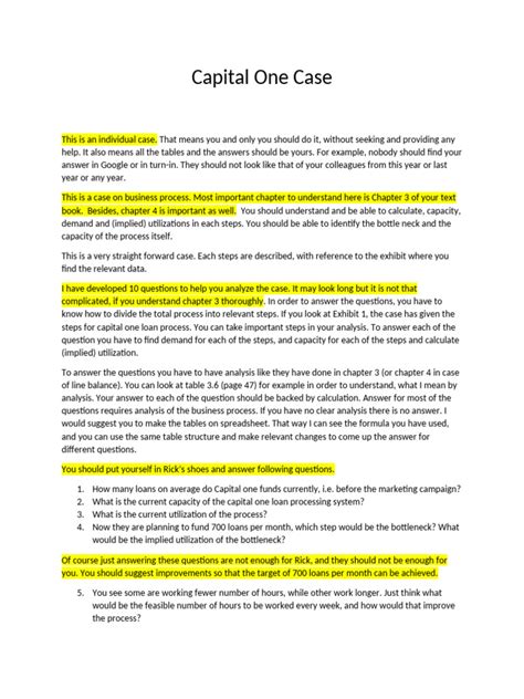 Capital one case study examples.  Our sample case below is a great place...