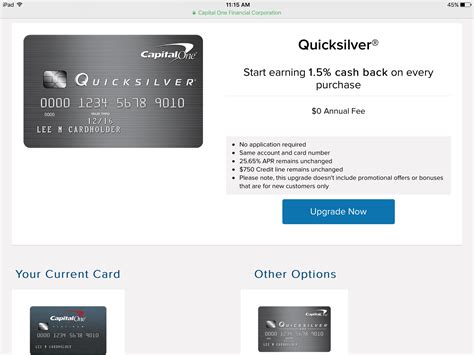 Capital one upgrade link. Thanks to whoever put the Capital One link on the sticky and sidebar. My original Platinum card ($500 limit no AF 12 years old) was upgraded to the Quicksilver no AF card. Now my QSone can go to a Venture One card lol. 