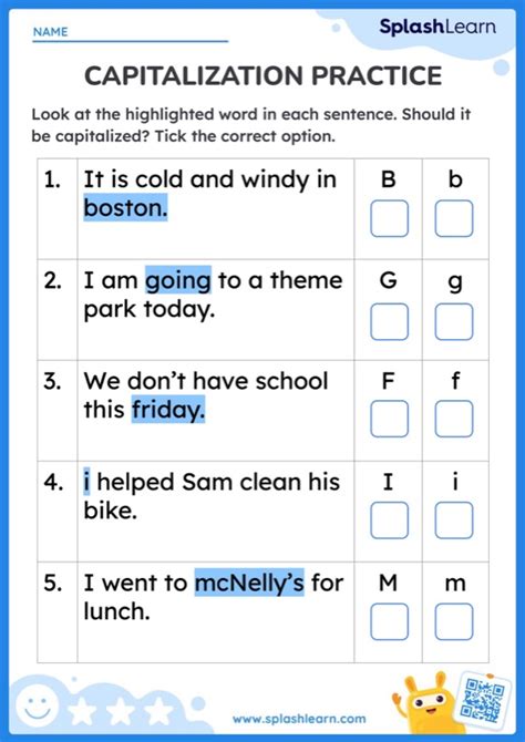 Capitalization Practice Worksheet Worksheets Worksheets