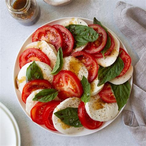 Caprese. Aug 4, 2020 · For the cheese, use buffalo mozzarella for richer, slightly sweeter flavor or uber-creamy burrata if you really want to wow. For the tomatoes, choose from readily available vine tomatoes or colorful heirlooms that you can pick up at the farmers' market. Swap in pesto in place of fresh basil and feel free to add a drizzle of syrupy balsamic vinegar. 