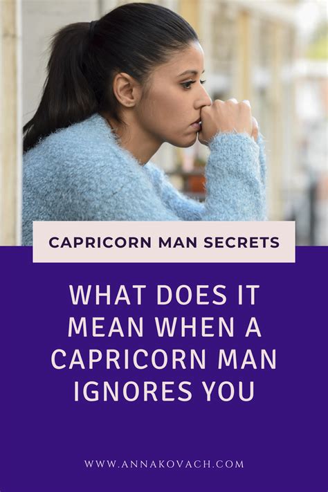 Capricorn man ignores me. When a Capricorn man ghosts you, it's often a tapestry woven with threads of fear, duty, and an inherent desire for personal space. This enigmatic behavior could stem from his fear of rejection or perhaps a profound sense of being overwhelmed by the weight of his responsibilities. As you stand at the crossroads of confusion and curiosity ... 