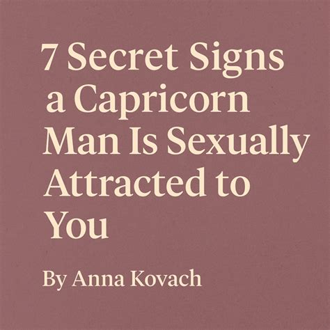 Capricorn man is sexually attracted to me. .  ...