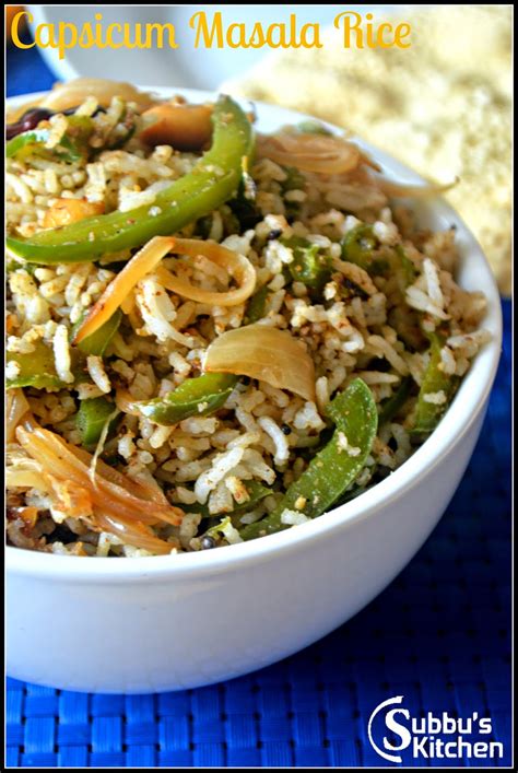 Capsicum Masala Rice - Subbus Kitchen