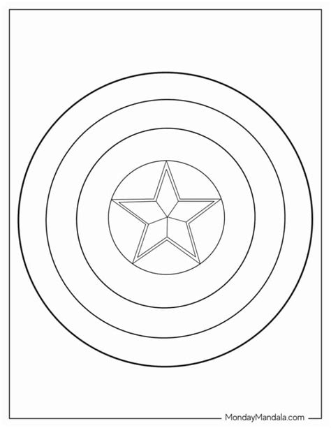 Captain America Shield Coloring Pages