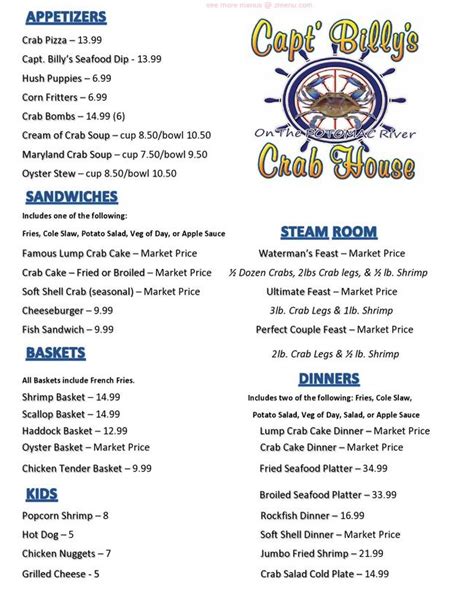 Captain Billys Crab House - Zmenu