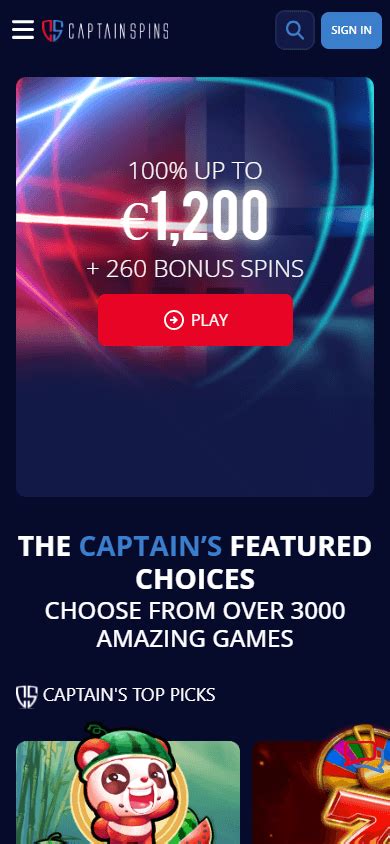 Captain Spins mobile phone casino Canada