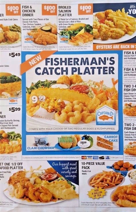 Captain d's coupons family meal. Discover Captain D's, the seafood restaurant chain with over 500 locations across the US. Find your nearest store and enjoy delicious fish and shrimp dishes. 