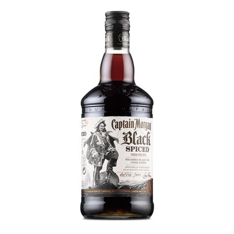 Captain morgan black spiced rum. Highlights. • Includes one 750 mL glass bottle of Captain Morgan Original Spiced Rum. • Perfect as a gift or for indulgent moments at home or out with friends. • Less than 1 gram of sugar* and only 86 calories per serve* (*Per 1.5 oz. serving- Average Analysis: Calories 86, Carbohydrates .5g, Fat 0g, Protein 0g) • Made with Caribbean ... 