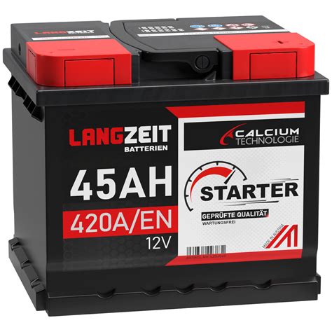 Car Battery 12V 45Ah 420A/EN Starter Battery Replaces 44Ah …