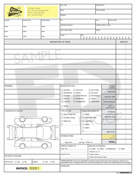 Car Diagram For Tow Form