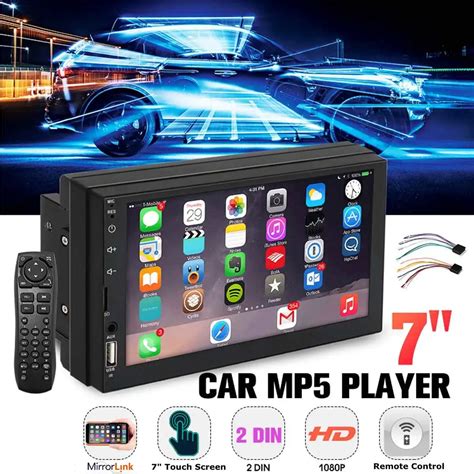 Liehuzhekeji Double Din Car Stereo 7 Touch Screen 2 Din Car Radio with  Bluetooth FM, MP5 Player with USB/SD/AUX Input 2 Din Autoradio with Mirror