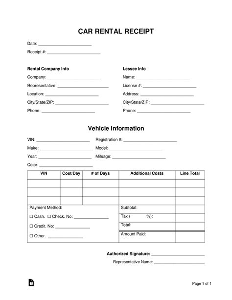 Car Service Receipt Template Example GeneEvaroJr