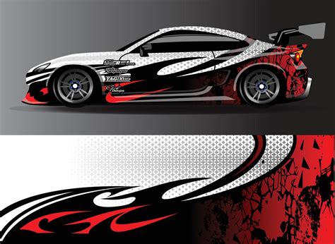 Car Wrap Decal Design Vector. Graphic Abstract Racing Designs for