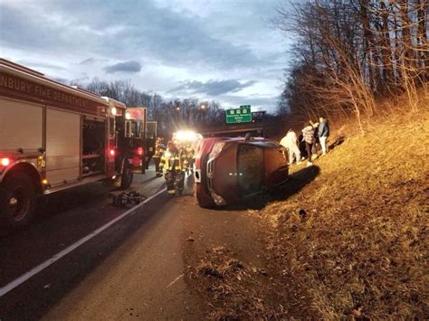 UPDATED: Tractor trailer accident, fire on I-84 in Danbury. A trac