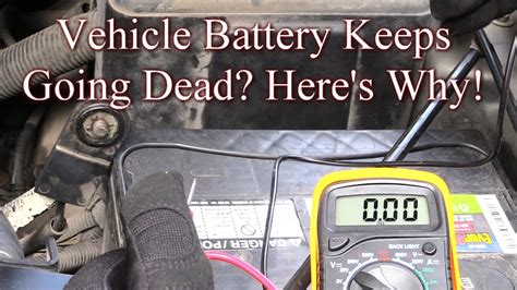 Car battery always dying. Start by disconnecting the negative cable on the battery. Then set the multimeter to 20V on the direct current (DCV) mode and measure the voltage across the negative and positive battery terminals. 