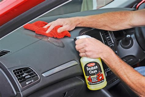 Car cleaner interior. The main steps to interior car cleaning, like the pros, are to wash the windows, get rid of trash and clutter, and clean the car interior's carpet and seats. The Spruce / Ana Cadena. 