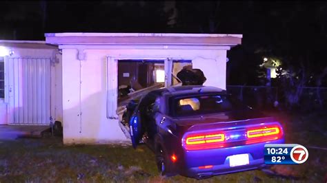 Car crashes into home in North Miami; no injuries reported